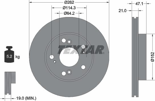 Textar 92175803 - Disque de frein cwaw.fr