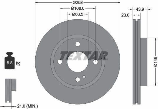 Textar 92176005 - Disque de frein cwaw.fr