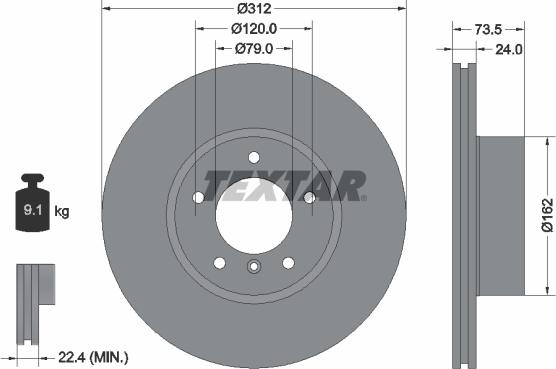 Textar 92176103 - Disque de frein cwaw.fr