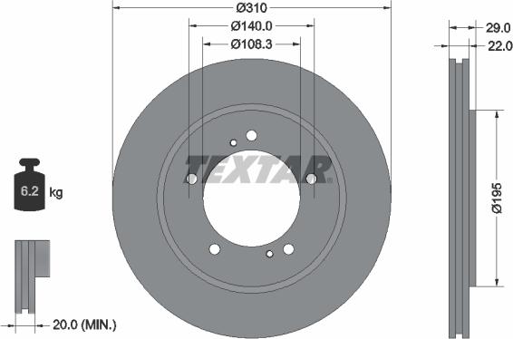 Textar 92170503 - Disque de frein cwaw.fr