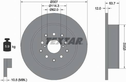 Textar 92170800 - Disque de frein cwaw.fr