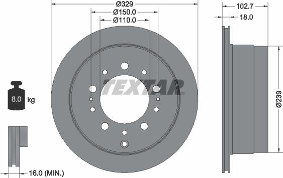 Textar 92172803 - Disque de frein cwaw.fr