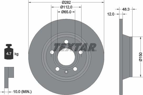 Textar 92349203 - Disque de frein cwaw.fr