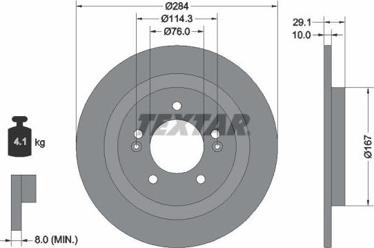 Textar 92352503 - Disque de frein cwaw.fr