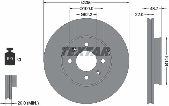 Textar 92304603 - Disque de frein cwaw.fr