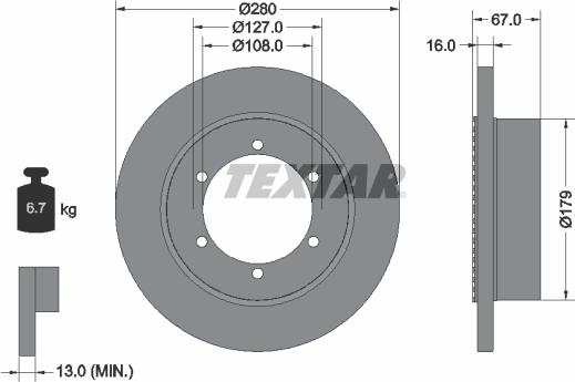 Textar 92304003 - Disque de frein cwaw.fr