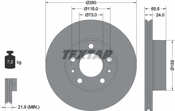 Textar 92305203 - Disque de frein cwaw.fr