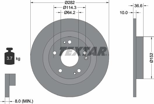 Textar 92301303 - Disque de frein cwaw.fr