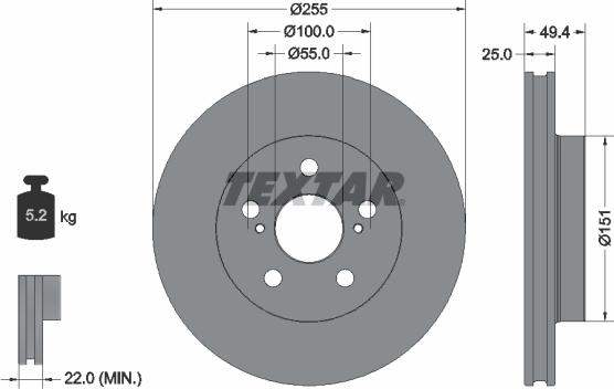 Textar 92301703 - Disque de frein cwaw.fr