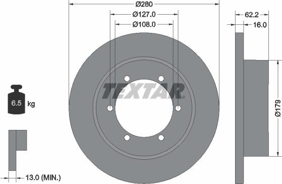 Textar 92308500 - Disque de frein cwaw.fr