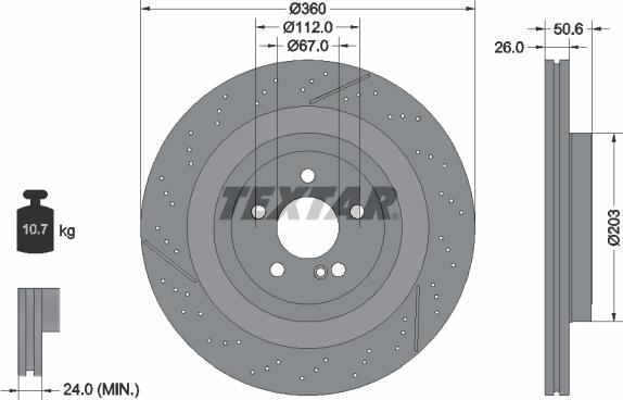 Textar 92319805 - Disque de frein cwaw.fr