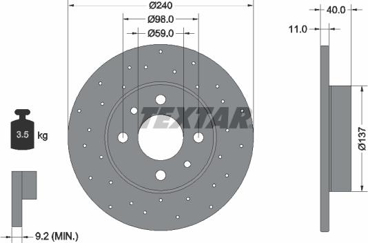 Textar 92316003 - Disque de frein cwaw.fr