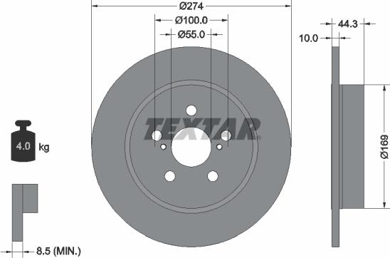 Textar 92333703 - Disque de frein cwaw.fr