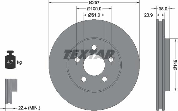 Textar 92332600 - Disque de frein cwaw.fr