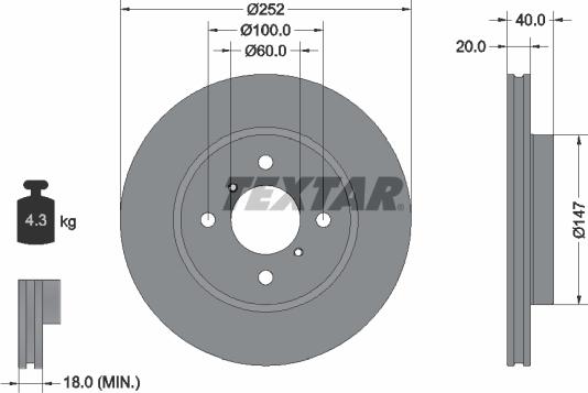 Textar 92320603 - Disque de frein cwaw.fr