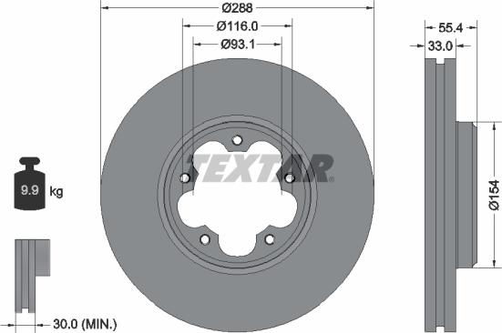 Textar 92320303 - Disque de frein cwaw.fr