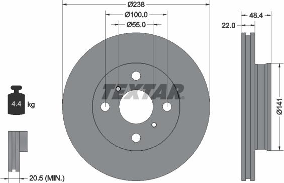 Textar 92294603 - Disque de frein cwaw.fr