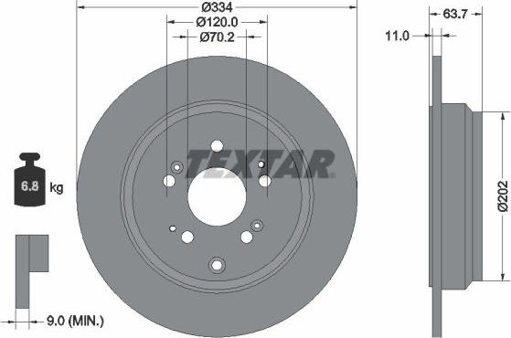 Textar 92296603 - Disque de frein cwaw.fr