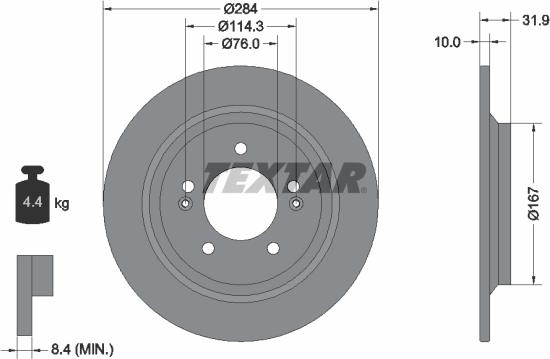 Textar 92293103 - Disque de frein cwaw.fr