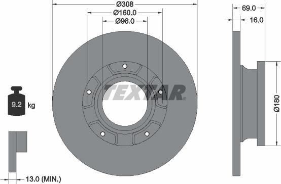 Textar 92292603 - Disque de frein cwaw.fr