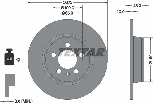 Textar 92292003 - Disque de frein cwaw.fr