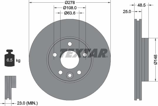 Textar 92292303 - Disque de frein cwaw.fr