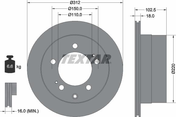 Textar 92249403 - Disque de frein cwaw.fr