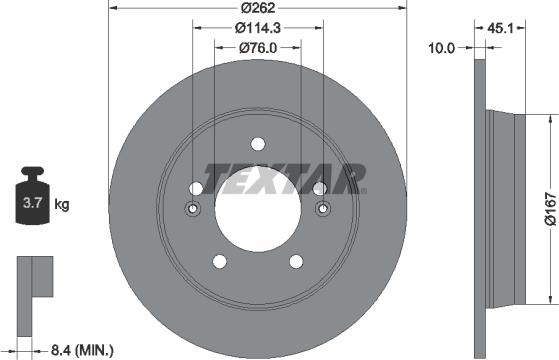 Textar 92240003 - Disque de frein cwaw.fr