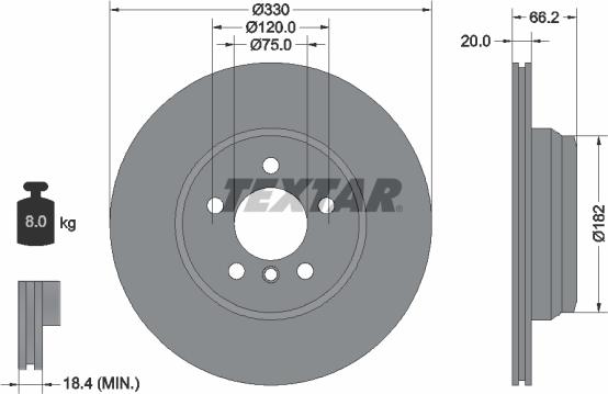 Textar 92241903 - Disque de frein cwaw.fr