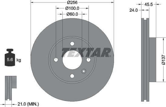 Textar 92241400 - Disque de frein cwaw.fr