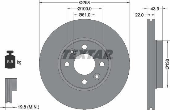 Textar 92241503 - Disque de frein cwaw.fr