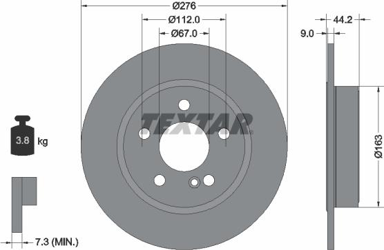 Textar 92241300 - Disque de frein cwaw.fr