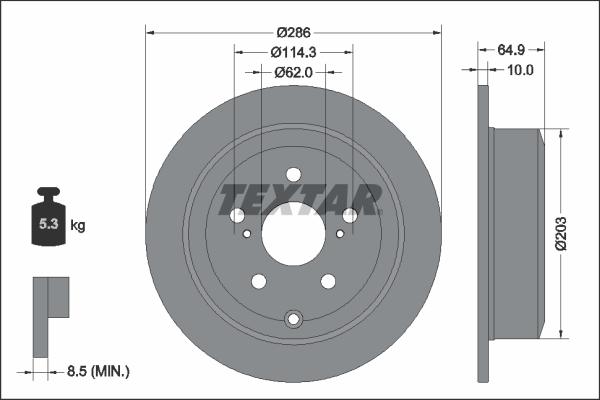 Textar 92248703 - Disque de frein cwaw.fr