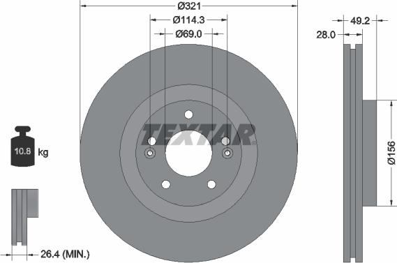 Textar 92242903 - Disque de frein cwaw.fr