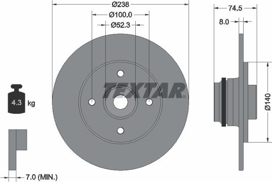 Textar 92242100 - Disque de frein cwaw.fr