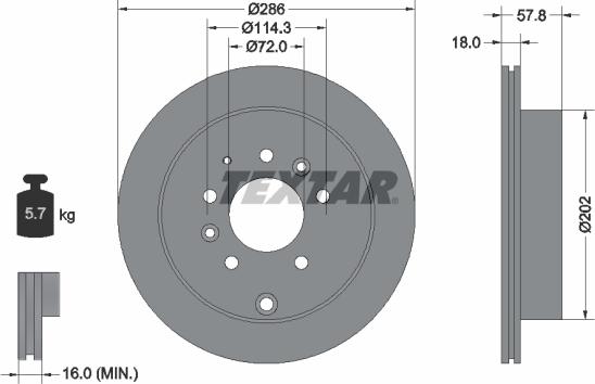 Textar 92242803 - Disque de frein cwaw.fr