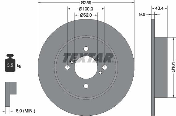 Textar 92242303 - Disque de frein cwaw.fr