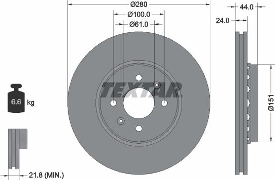 Textar 92254603 - Disque de frein cwaw.fr