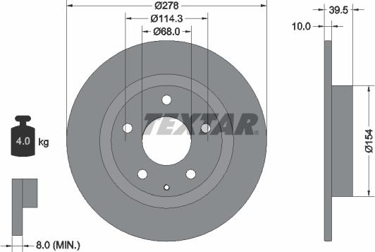 Textar 92254703 - Disque de frein cwaw.fr