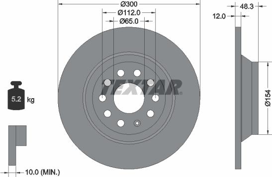 Textar 92255403 - Disque de frein cwaw.fr