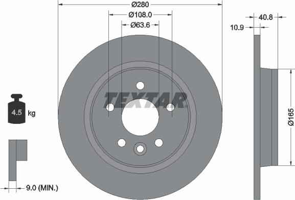 Textar 92255603 - Disque de frein cwaw.fr