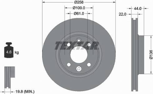 Textar 92255200 - Disque de frein cwaw.fr