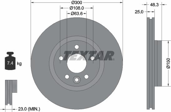 Textar 92255703 - Disque de frein cwaw.fr