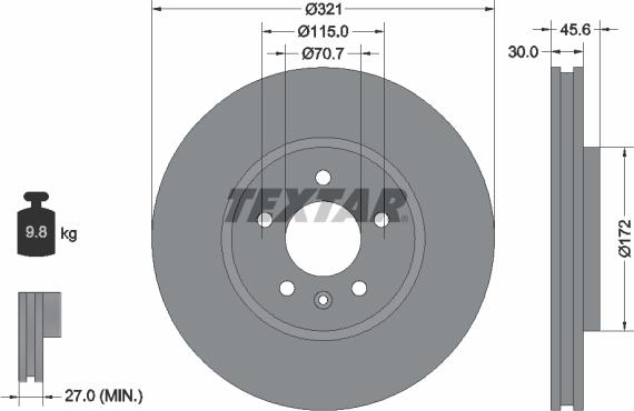 Textar 92256803 - Disque de frein cwaw.fr