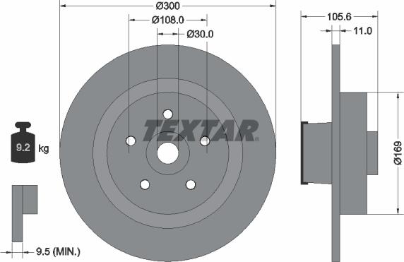 Textar 92252900 - Disque de frein cwaw.fr