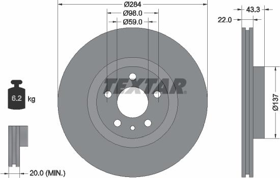 Textar 92252803 - Disque de frein cwaw.fr