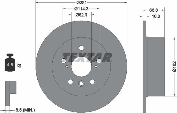 Textar 92257803 - Disque de frein cwaw.fr