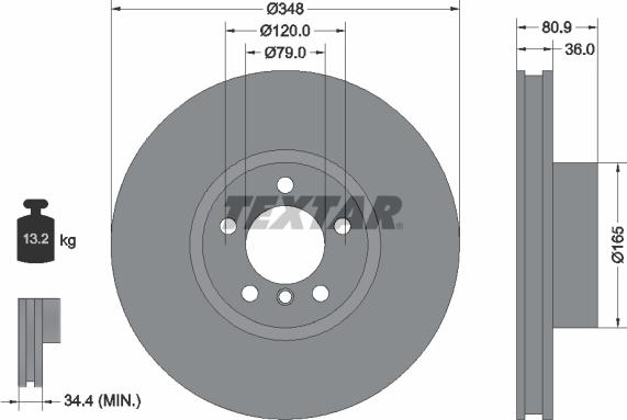 Textar 92269505 - Disque de frein cwaw.fr