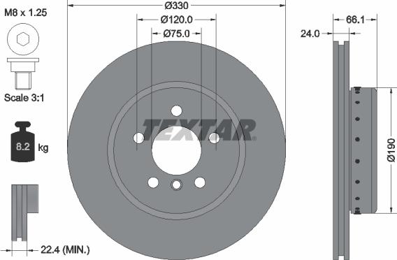 Textar 92265825 - Disque de frein cwaw.fr