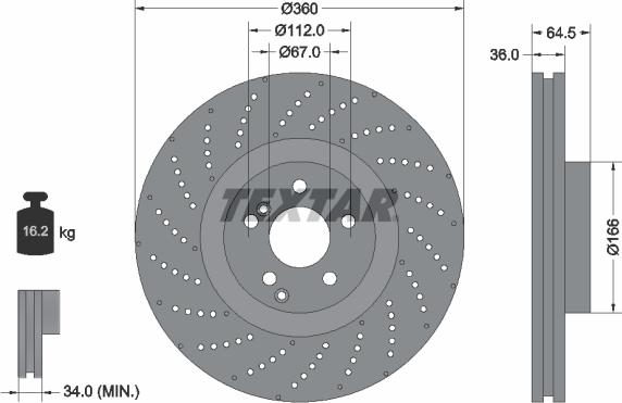 Textar 92260305 - Disque de frein cwaw.fr